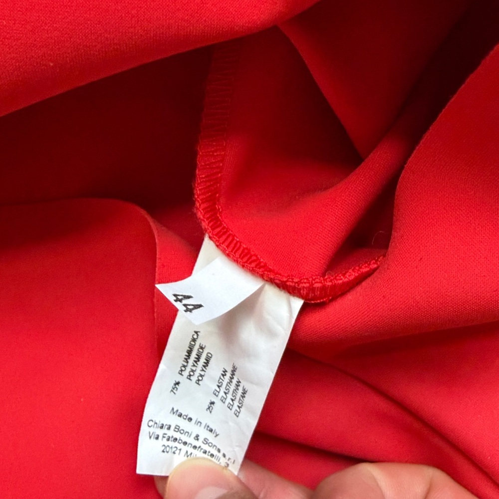 Chiara Boni FLORIEN DRESS Red Midi Dress, SIZE 8 - Picture 9 of 9